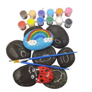 Kit educativo de pintura de roca que brilla en la oscuridad, regalos artesanales de piedra Natural para niños y niñas para dibujar guijarros - Product Image 6