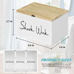 Caja de almacenamiento de madera con tapa para artículos de baño y productos de higiene femenina, rectangular, duradera y independiente - Product Image 3