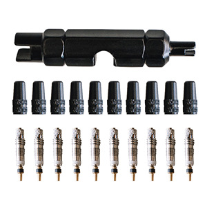 Kit d'outils de démontage de valve française pour vélo, ensemble de 21 pièces pour réparation et remplacement de valve tubeless pour VTT et vélo de route - Product Image 1