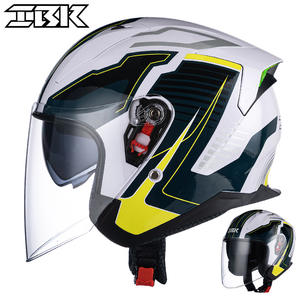 Nuevo Casco de Motocicleta ABS 3/4 para Hombre y Mujer con Lentes Dobles Integradas, Seguro para Conducir Scooters, Aprobado por DOT, Diseño Gráfico <span class=keywords><strong>Ibk</strong></span>, para Todas las Estaciones - Product Image 1