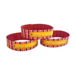 Logotipo personalizado al por mayor promocional reciclado de tela elástica poliéster Spandex tela sublimación pulsera elástica para eventos - Product Image 3