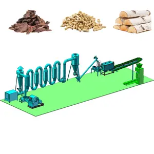 Déchets de bois Biomasse Bouse de cheval Granulés de bois 1 t/h Ligne de production automatique de granulés de bois