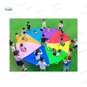 Paracadute Girasole 8 Piedi con 8 Maniglie, Gioco per 8 Bambini, Giochi per Feste, Giocattolo Educativo, Allenamento di Squadra, per Esterni e Interni, in Vinile - Product Image 6