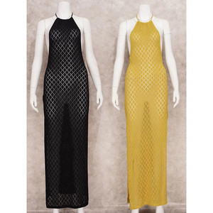 Maxi abito da spiaggia senza maniche all'uncinetto - Product Image 1