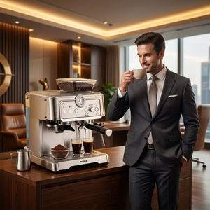 Cafetera Espresso Profesional 3 en 1 con Cafetera para Hoteles LX-0205, Máquina de Café Espresso Automática Profesional - Product Image 1