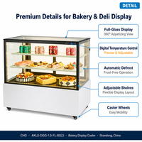 Vitrine à gâteaux en verre à angle droit de 700 L, vitrine réfrigérée, armoire chauffante pour pain et pâtisserie, adaptée aux boulangeries