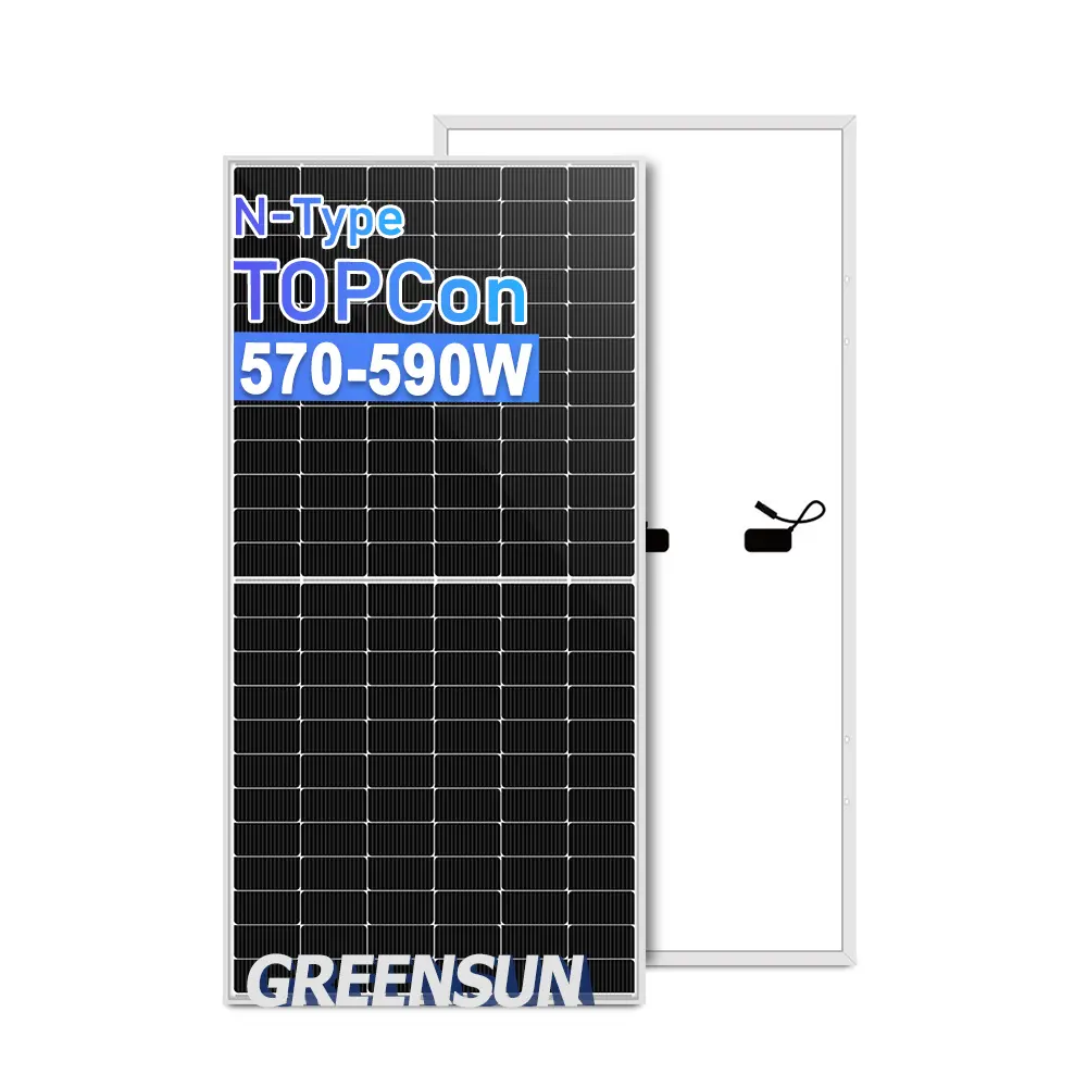 Importazione Greensun N-type pannelli solari 550W 600W 590W fotovoltaico pannello solare Solares prezzo