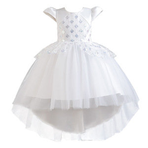 Vestido de Princesa para Niñas, Azul, Cuello Redondo, Tul, Sin Mangas, para Fiestas y Actuaciones, Modelo 8023 - Product Image 4