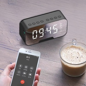 Multi-functional <b>LED</b> Dimmable Display FM Radio Wireless Speaker Dual-Alarm Mirror Alarm <b>Clock</b> with TF Card - Product Image 3