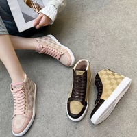 Chaussures de sport imprimées de luxe pour femmes, vente en gros directe d'usine, baskets en toile à tige haute, baskets de créateur pour femmes