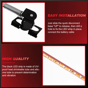 RGB Led Roi ánh sáng 60cm 100cm 12/24V ăng-ten cờ cực cảnh báo ánh sáng với điều khiển từ xa cho ATV UTV rzr xe tải off road phương tiện đi lại - Product Image 6