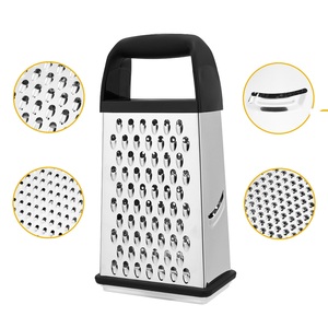 Rallador de Queso Profesional de Acero Inoxidable con Mango, Afilador de Cocina Manual con Contenedor, Rebanador de Verduras - Product Image 4