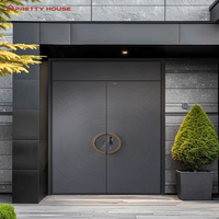 Puertas Pivotantes de Aluminio Comerciales Modernas con Vidrio Esmerilado, Diseño Francés, para Entrada Exterior y Uso en Centros Comerciales y Residencias