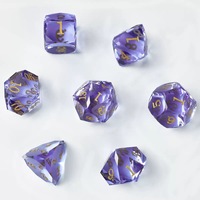 Ensemble de 7 dés polyédriques en acrylique résistant à l'usure et aux rayures pour les jeux de stratégie de table/bureau