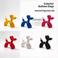 Ensemble de figurines de chien ballon colorées BElla, ornements d'animaux mignons, statues décoratives amusantes pour la maison, la vitrine de magasin et les cadeaux