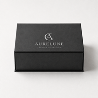 Caja de Regalo Magnética Personalizada con Inserto de Espuma, Empaque de Papel Rígido Ecológico con Logotipo en Lámina Plateada, Acabado Negro Mate