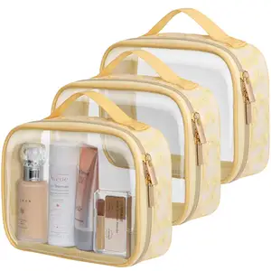 Mode étanche transparent voyage lavage gargarisme sac pour recevoir trousses de toilette clair cosmétique maquillage sac pvc