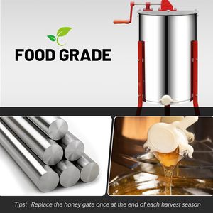 Witbee en Stock: Kit de Apicultura para Principiantes con Extractor Manual de Miel de Acero Inoxidable de 2 y 4 Cuadros Profundos/Medianos con Engranajes - Product Image 3