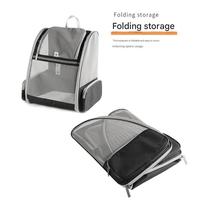 Sac à dos pliable classique pour chat et chien en PU/EVA/maille, portable et respirant, à double bandoulière, pour les voyages et sorties en extérieur