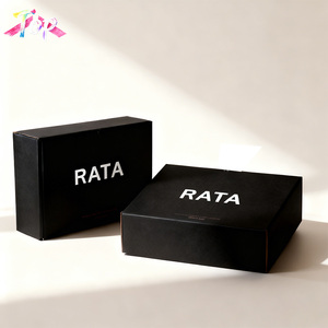 Kotak Hadiah Kertas Keras Mewah Hitam Ramah Lingkungan Dapat Didaur Ulang dengan Laminasi Matt Tahan Air Premium Berembos Khusus - Product Image 2