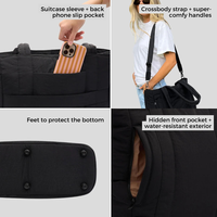 Sac fourre-tout en nylon imperméable léger grande capacité pour femme, sac à bandoulière pour trajets quotidiens, shopping, voyages, vente en gros, logo personnalisé