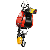 Mini palan électrique à câble en acier avec crochet de suspension, compact et portable, contrôleur jaune, dispositif de sécurité, pour garage