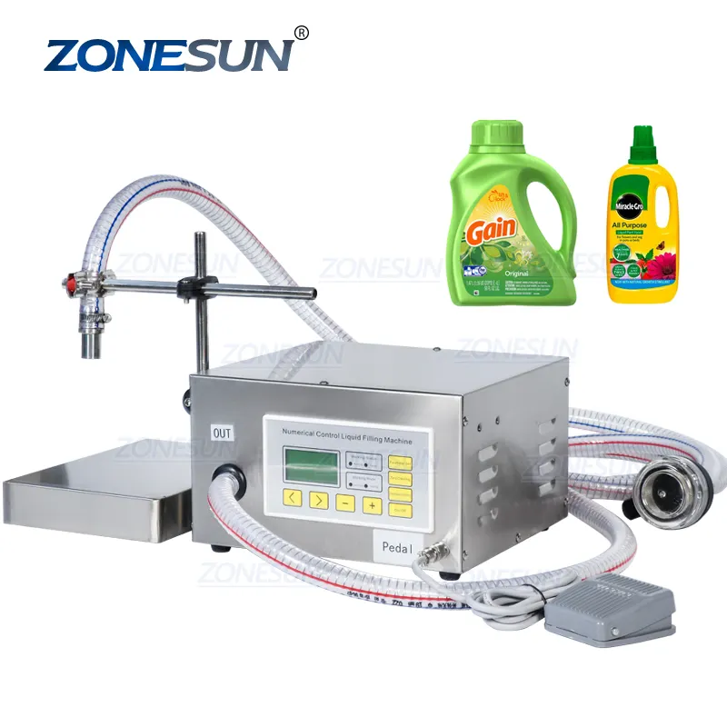 ZONESUN ZS-DP621W半自動液体食用油牛乳計量および充填機ダイヤフラムポンプウォーターボトルフィラー