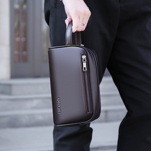 Sac à main pour homme avec serrure à code, antivol, en cuir PU, sac de voyage pour articles de toilette, sac de créateur pour homme, pochette de rangement, sacoche homme - Product Image 1