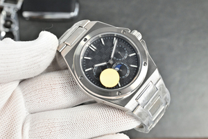 Montre mécanique automatique classique, boîtier en acier inoxydable, verre saphir, cadran noir, résistante à l'eau, montre de sport pour homme, date - Product Image 3