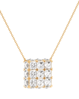 Collier pendentif cube en or jaune massif 18 carats avec diamant de laboratoire 3 carats, collection Héritage, bijoux fins d'investissement, chef-d'œuvre d'atelier