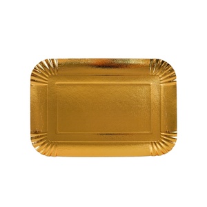 Popular Rectangular Golden Paper <b>Cake</b> Plate for Dessert Food - Product Image 2