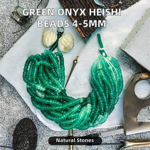 Cuentas de Ónix Verde Natural Sombreado Heishi de 4-5mm, Cuentas Sueltas para Fabricación de Joyas, GEMS PARADISE, Certificado por Terceros, Mayorista - Product Image 2