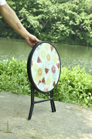 Table de camping ronde personnalisée, bar mobile portable et table de cuisine de camping, table à cocktails pour événements et fêtes, table pliable