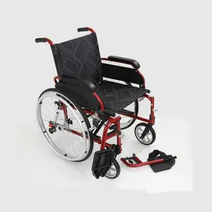 CE証明書クイックリリース折りたたみ式軽量アルミニウム合金手動車椅子24インチビッグリアホイール付き