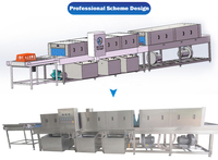 Machine à laver les caisses industrielles entièrement automatique en acier inoxydable 304, type tunnel haute pression pour la transformation alimentaire