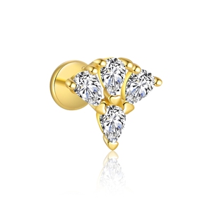 Tốt Nhất Bán 925 Sterling Silver <span class=keywords><strong>18K</strong></span> Vàng Mạ Đồ Trang Sức Thời Trang Tốt Zircon Nhỏ <span class=keywords><strong>Stud</strong></span> Bông Tai Cho Phụ Nữ - Product Image 4