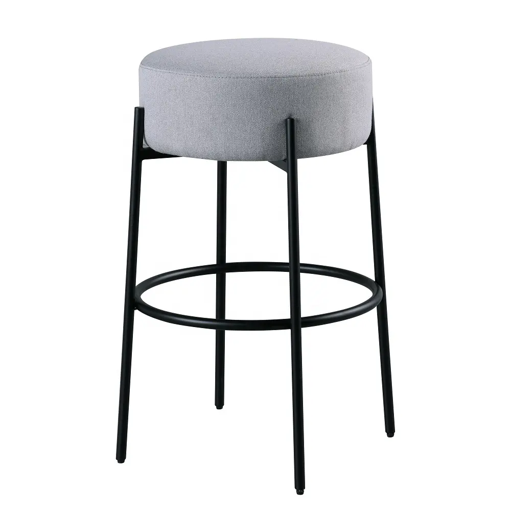 24 \ "30" деревенский барный стул с металлическим каркасом, современный тканевый барный стул для отдыха, черная отделка, дизайнерская кухонная стойка без спинки в помещении