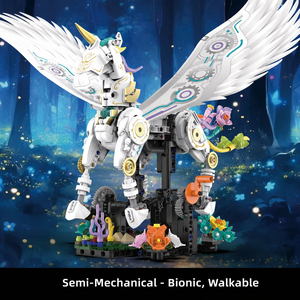 Modèle de cheval mécanique en blocs de construction, créature fantastique mécanique, <span class=keywords><strong>jouet</strong></span> créatif en plastique à monter soi-même, ornement - Product Image 1