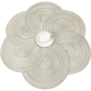 Vente en gros de napperons en tissu de dentelle tricotés lavables pour décoration de table en coton à carreaux bon marché Style coréen imperméable pour les mariages - Product Image 1