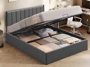 <span class=keywords><strong>Letto</strong></span> Moderno con Contenitore Idraulico e Sistema di Sollevamento a Gas, <span class=keywords><strong>Letto</strong></span> Imbottito con Blocco Materasso e Ampio Spazio Contenitore - Product Image 2