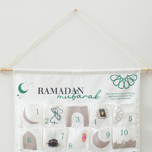 <span class=keywords><strong>Calendrier</strong></span> suspendu en toile pour le Ramadan, vente en gros, 30 pochettes, décoration à thème islamique pour la famille, le bureau, fournitures de compte à rebours festif - Product Image 3