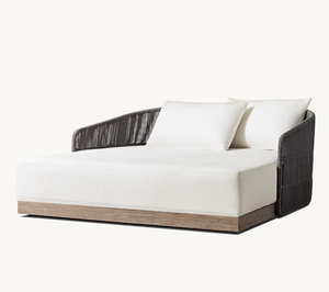 La HAVANE Usine Vente <span class=keywords><strong>Terrasse</strong></span> Extérieure <span class=keywords><strong>Piscine</strong></span> Canapé-Lit Bain de Soleil Rotin Double Chaise Longue Villa Jardin Canapé en Bois - Product Image 1