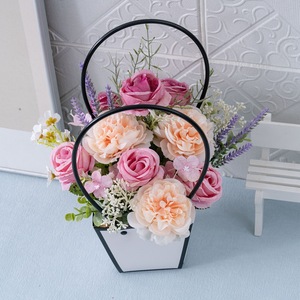 Eizawa Rikuren - Juego de Cestas de Rosas Artificiales, Tela Tejida de Plástico, Decoración para Bodas CF01467 - Product Image 1