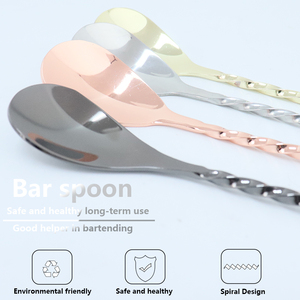 Tùy chỉnh chất lượng cao thép không gỉ 304 thanh muỗng Cocktail bartender Swizzle trộn khuấy cho barware - Product Image 5