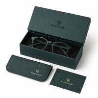 Emballage de lunettes de luxe unique, fait main, personnalisable, boîte en carton pour lunettes optiques, étui à lunettes, ensemble avec estampage à chaud et gaufrage doré