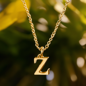 สร้อยคอจี้ตัวอักษร Z ชุบทอง PVD บนสแตนเลสสตีล 316L ทนทาน แฟชั่นทันสมัย - Product Image 3