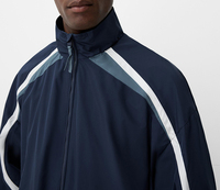 Herren Color Block Patchwork Piping Track Wind breaker Jacke Street Style Marineblau Weiß EU US AU Urban Outfits Streetwear