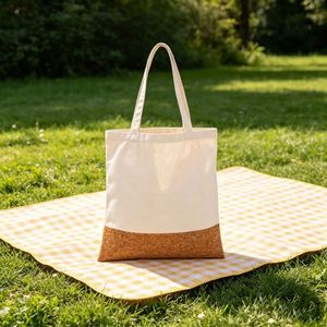 Bolsa de Mano de Lona y Corcho Personalizada al por Mayor, Ecológica, de Algodón, para Impresión DIY, Compras y Viajes - Product Image 2