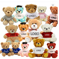 Mascotte souple ours en peluche avec logo chemises en peluche mignon kawaii ours en peluche animaux en peluche cadeaux logo personnalisé robe ours en peluche jouet