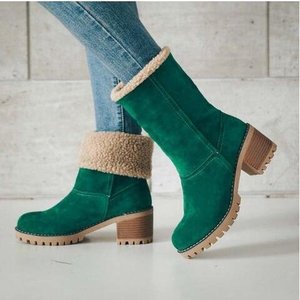 HO Kış Trendi Büyük Boy Peluşlu Yün Kısa Botlar - Product Image 6